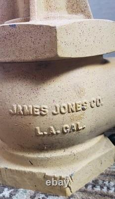 Vtg James Jones Brass Fire Hydrant Head Top Valve Los Angeles 29lb Door Stop
