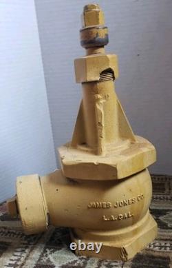 Vtg James Jones Brass Fire Hydrant Head Top Valve Los Angeles 29lb Door Stop