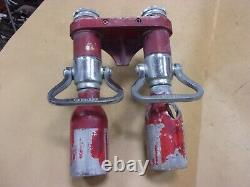 Vtg Rare Elkhart Fire Boss Hose Dual Water Chemical Nozzle Brass Pistol Grip Old