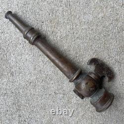 Vtg Solid Brass 19th Century Harlin Mfg Co High Pressure Fire Water Hose Nozzle