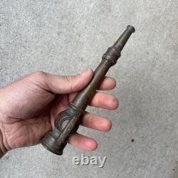 Vtg Solid Brass 19th Century Harlin Mfg Co High Pressure Fire Water Hose Nozzle