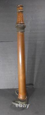 Vtg Solid Brass Powhatan B&I Works Fireman's Fire Truck Hose Nozzle 30 Cannon