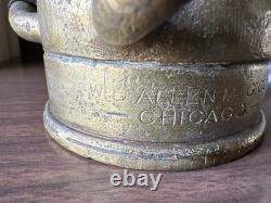 Vtg Solid Brass W. D. Allen Mfg. Co. Fireman's Fire Truck Hose Nozzle 30 Cannon