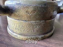 Vtg Solid Brass W. D. Allen Mfg. Co. Fireman's Fire Truck Hose Nozzle 30 Cannon