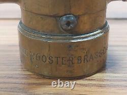 Vtg Wooster Brass Fire Fighter Nozzle 1-5 spray pattern Open/Shut handle Brass