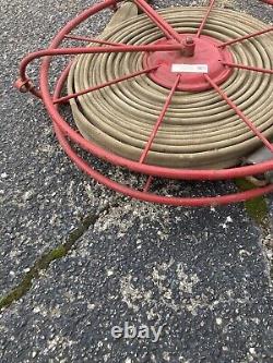 WALL MOUNT FIRE HOSE REEL WIST & KNOX With Hose vintage Industrial Decor