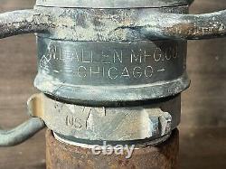 WD Allen MFG Chicago Approx 30 Long Fire Hose Nozzle Vintage