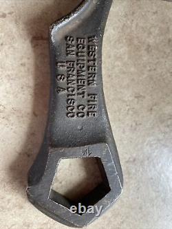 Western Fire Equipment CO. San Francisco USA Wrench Vintage Firefighter Gear