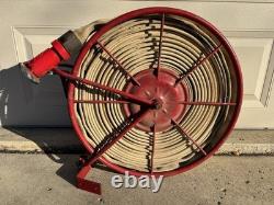 Wirt & Knox Fire Hose Reel with Nozzle Industrial Wall Mount 24 Vintage