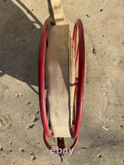 Wirt & Knox Fire Hose Reel with Nozzle Industrial Wall Mount 24 Vintage