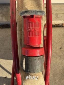 Wirt & Knox Fire Hose Reel with Nozzle Industrial Wall Mount 24 Vintage