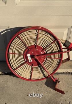Wirt & Knox Fire Hose Reel with Nozzle Industrial Wall Mount 24 Vintage