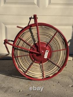 Wirt & Knox Fire Hose Reel with Nozzle Industrial Wall Mount 24 Vintage