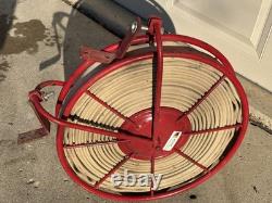 Wirt & Knox Fire Hose Reel with Nozzle Industrial Wall Mount 24 Vintage