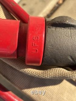 Wirt & Knox Fire Hose Reel with Nozzle Industrial Wall Mount 24 Vintage