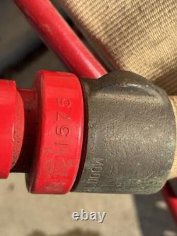 Wirt & Knox Fire Hose Reel with Nozzle Industrial Wall Mount 24 Vintage
