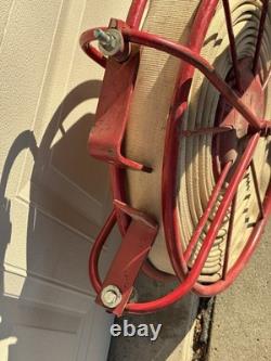 Wirt & Knox Fire Hose Reel with Nozzle Industrial Wall Mount 24 Vintage