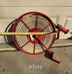 Wirt & Knox Fire Hose Reel with Nozzle Industrial Wall Mount 24 Vintage