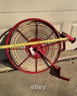 Wirt & Knox Fire Hose Reel with Nozzle Industrial Wall Mount 24 Vintage