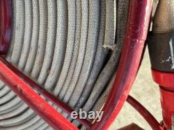 Wirt & Knox Fire Hose Reel with Nozzle Industrial Wall Mount 24 Vintage