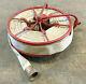 Wirt & Knox Antique Fire Hose Reel Approx 16 Diam. + 2 Hose With Brass Fittings