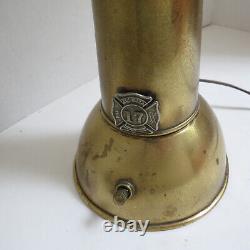 Working Vintage Fireman Firehose Nozzle Lamp New Glasgow Dept 17