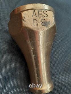 Wwii Vintage, Brass & Copper Fire Fighting Hose Nozzle, Stamped Afs 1939