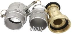 2 NPSH Buse de tuyau d'incendie industrielle en laiton avec 2 x raccords camlock en aluminium de 2 pouces