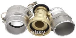 2 Raccords NPSH en laiton pour buse de tuyau d'incendie industrielle avec 2 raccords Camlock et buse à brouillard
