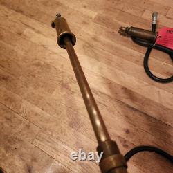 2- Vtg Pompier INDIAN D. B SMITH Nettoyeur de Pompe à Feu en Laiton avec Tuyau et Buse de Sac à Dos