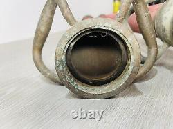 2 tuyaux de pompier vintage en laiton enveloppés de la société UNDERWRITERS avec buse de 30 pouces