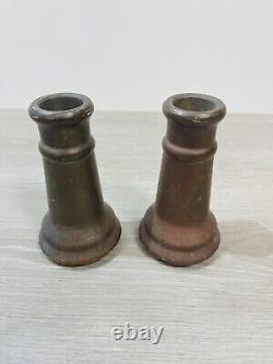 2 tuyaux de pompier vintage en laiton enveloppés de la société UNDERWRITERS avec buse de 30 pouces