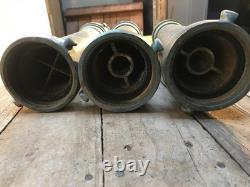 3 Grandes Buses de Tuyau de Feu Vintage Elkhart 23 1/2 pouces de long 1.5000 Patine Verdigris