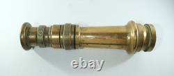 A1 Elgon Vintage Laiton Buse de Tuyau d'Incendie Patine Originale de Sapeur-Pompier 32cm Antique