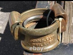 Adaptateur de tuyau d'incendie de la caserne de pompiers Brass Seaford De 3-48 John H Clay Philadelphie Pa