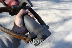 Ancien La France Hyflo Buse en Cuir de Sangle de Camion de Pompiers en Laiton Non Restaurée