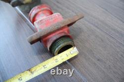 Ancien La France Hyflo Buse en Cuir de Sangle de Camion de Pompiers en Laiton Non Restaurée