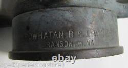 Ancien POMPE À INCENDIE en Laiton Support POWHATAN B&I Works RANSON W Va 6-61 30 1961