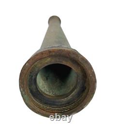 Ancien VFG Buse de Tuyau de Pompier en Bronze Patiné Western Fire Equip Co 8 F USA 10