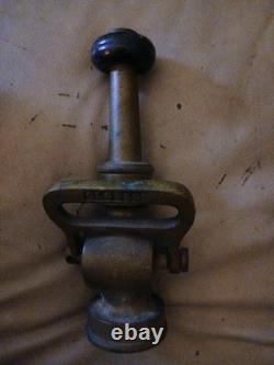 Ancien bec de tuyau de lutte contre l'incendie Powahatan 9 1/2 en laiton pur