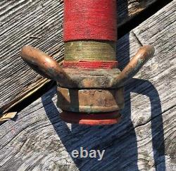 Ancien embout de tuyau d'incendie en laiton massif de 30 pouces, Playpipe, lutte contre l'incendie, Newburyport MA