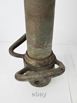 Ancien embout de tuyau de camion de pompier américain en laiton bronze des années 1930, 31,5 cm