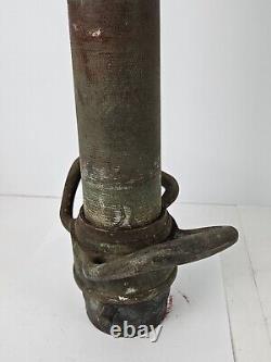 Ancien embout de tuyau de camion de pompier américain en laiton bronze des années 1930, 31,5 cm