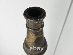 Ancien embout de tuyau de camion de pompier américain en laiton bronze des années 1930, 31,5 cm