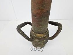 Ancien embout de tuyau de camion de pompiers américain en laiton bronze des années 1930, grand modèle 32
