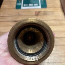 Ancien grand bec de tuyau d'incendie en laiton Elkhart fabriqué par Elkhart Brass