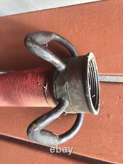 Ancien grand embout de tuyau de camion de pompier en cuivre des années 1900