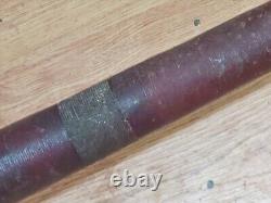 Ancienne buse d'incendie en laiton à poignées doubles enveloppées de laiton Donahue N. Y. de 30 pouces de long & embout