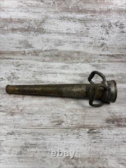 Ancienne petite lance d’incendie en laiton 18 de G. S. Wood