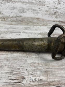 Ancienne petite lance d’incendie en laiton 18 de G. S. Wood